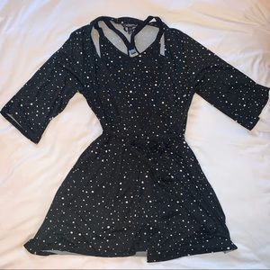 Black & White Polka Dot Chemise Nightgown and Robe